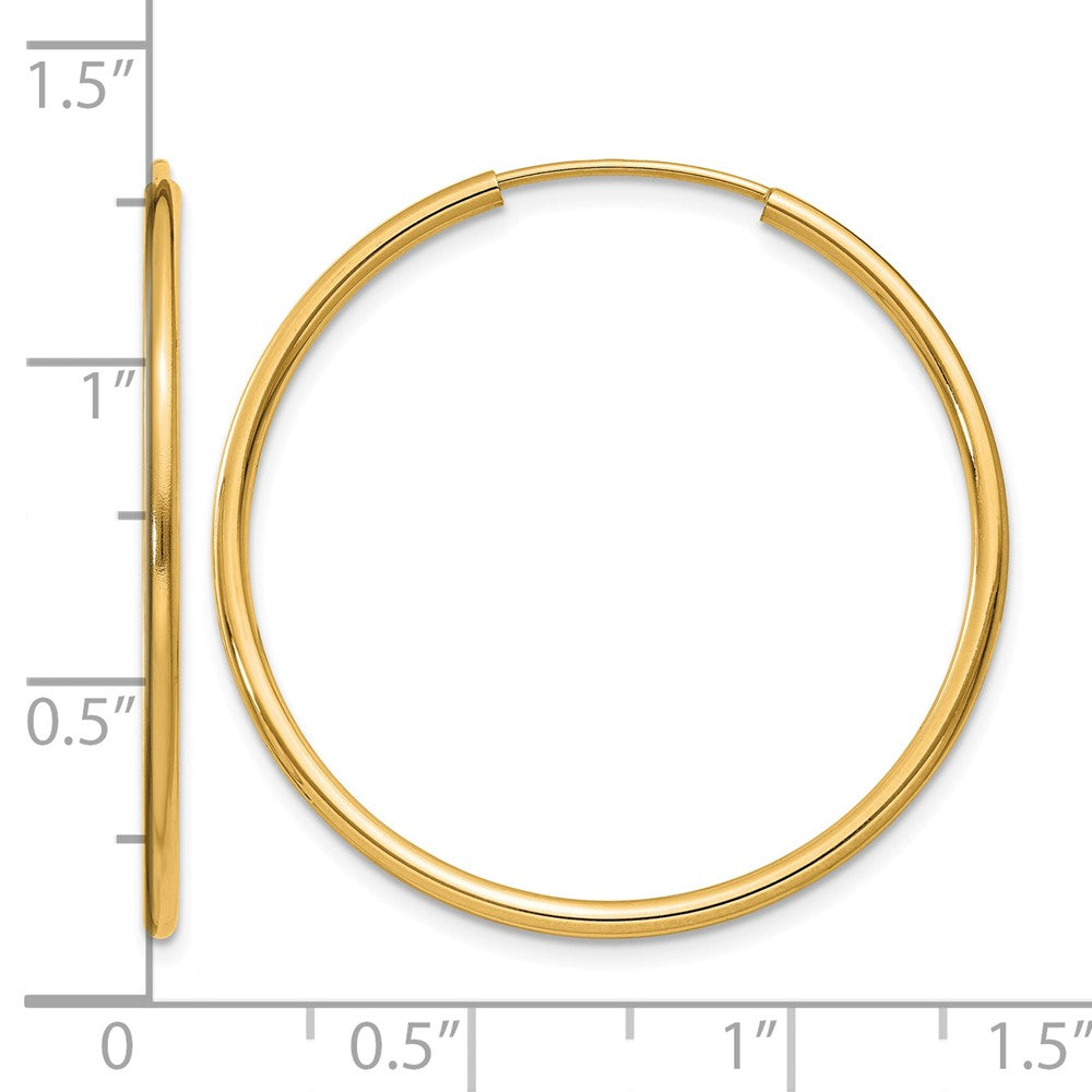 14k 1.5mm Polished Round Endless Hoop Earrings