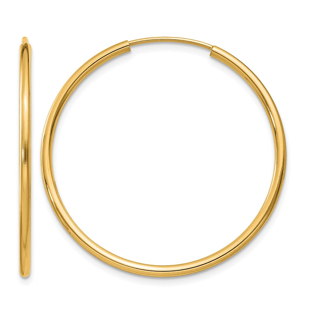 14k 1.5mm Polished Round Endless Hoop Earrings
