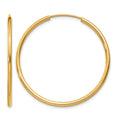 14k 1.5mm Polished Round Endless Hoop Earrings