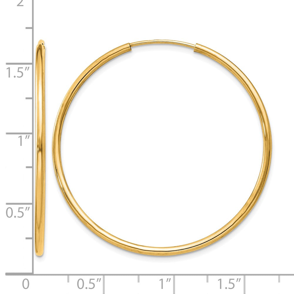 14k 1.5mm Polished Round Endless Hoop Earrings