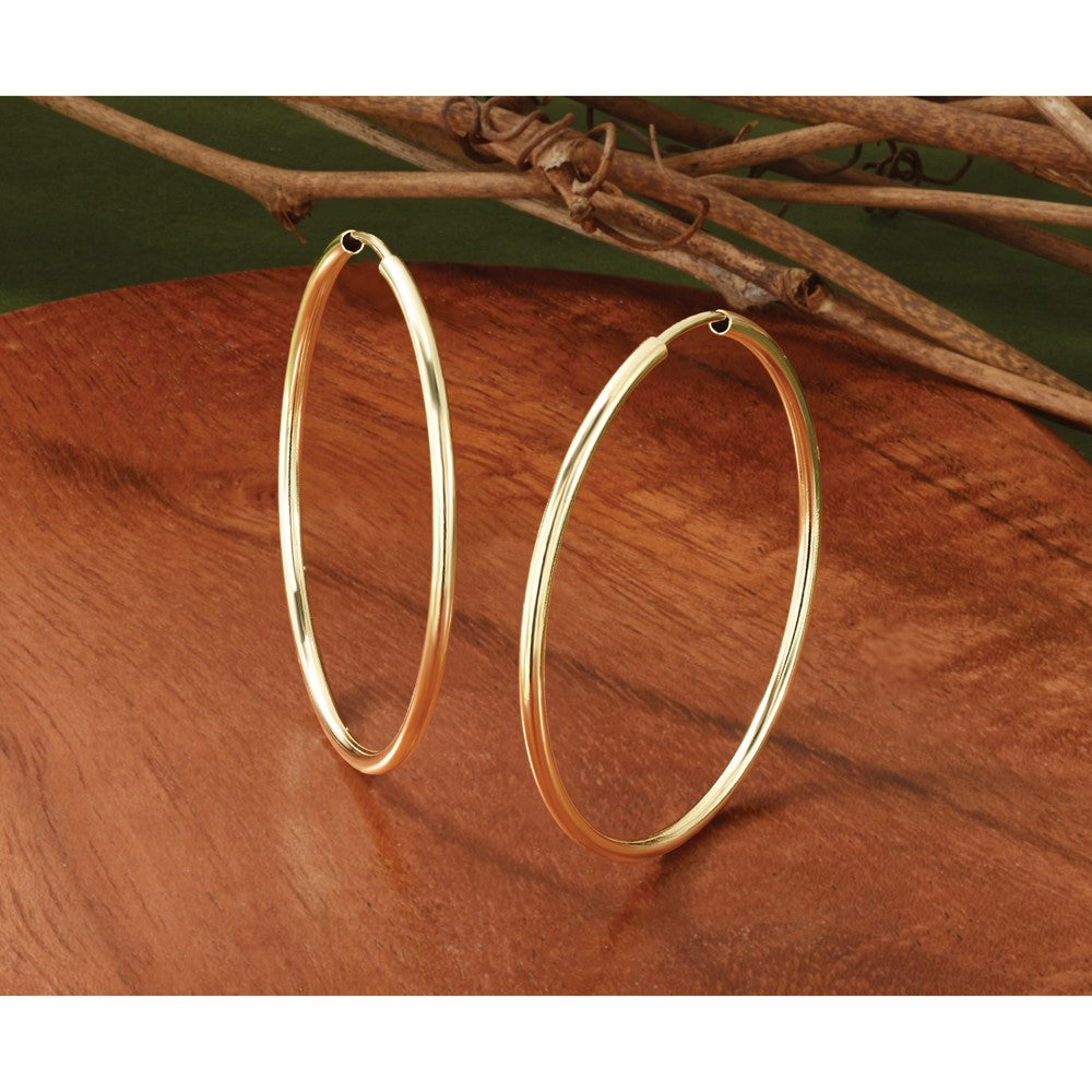 14k 1.5mm Polished Round Endless Hoop Earrings