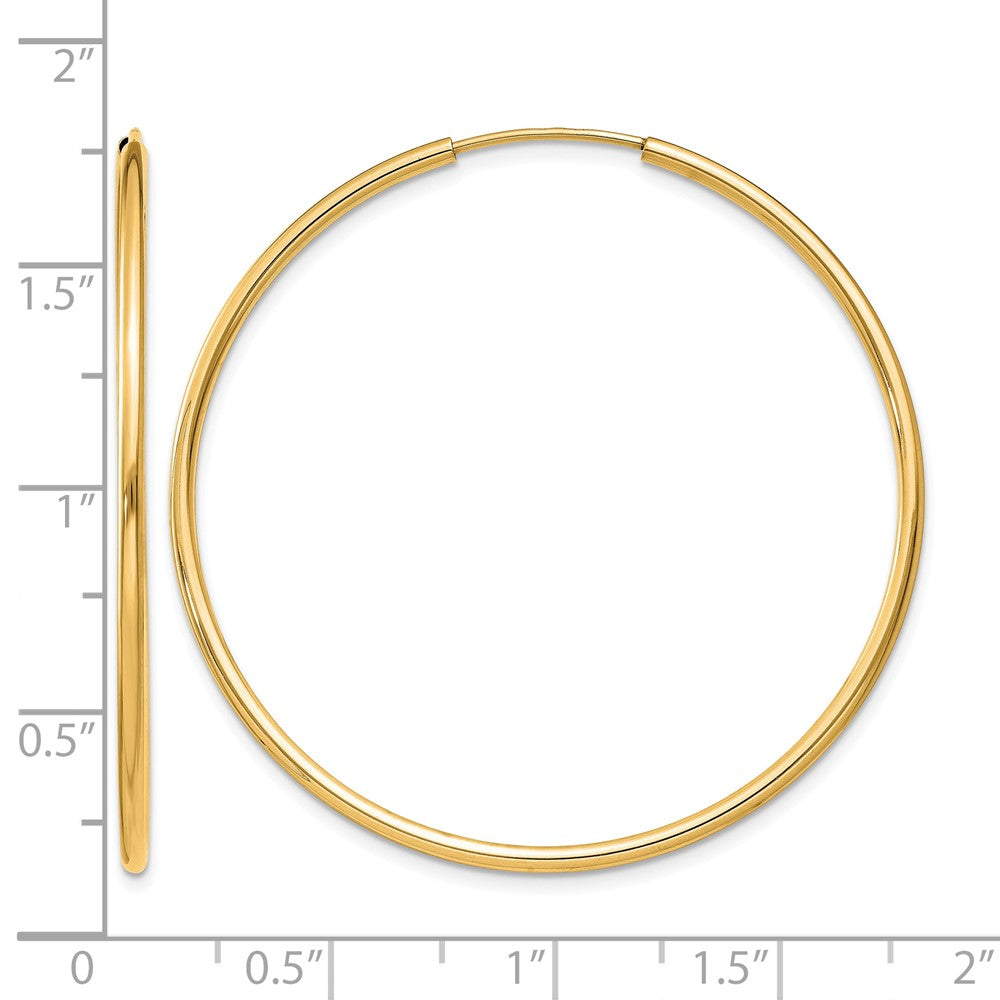 14k 1.5mm Polished Round Endless Hoop Earrings