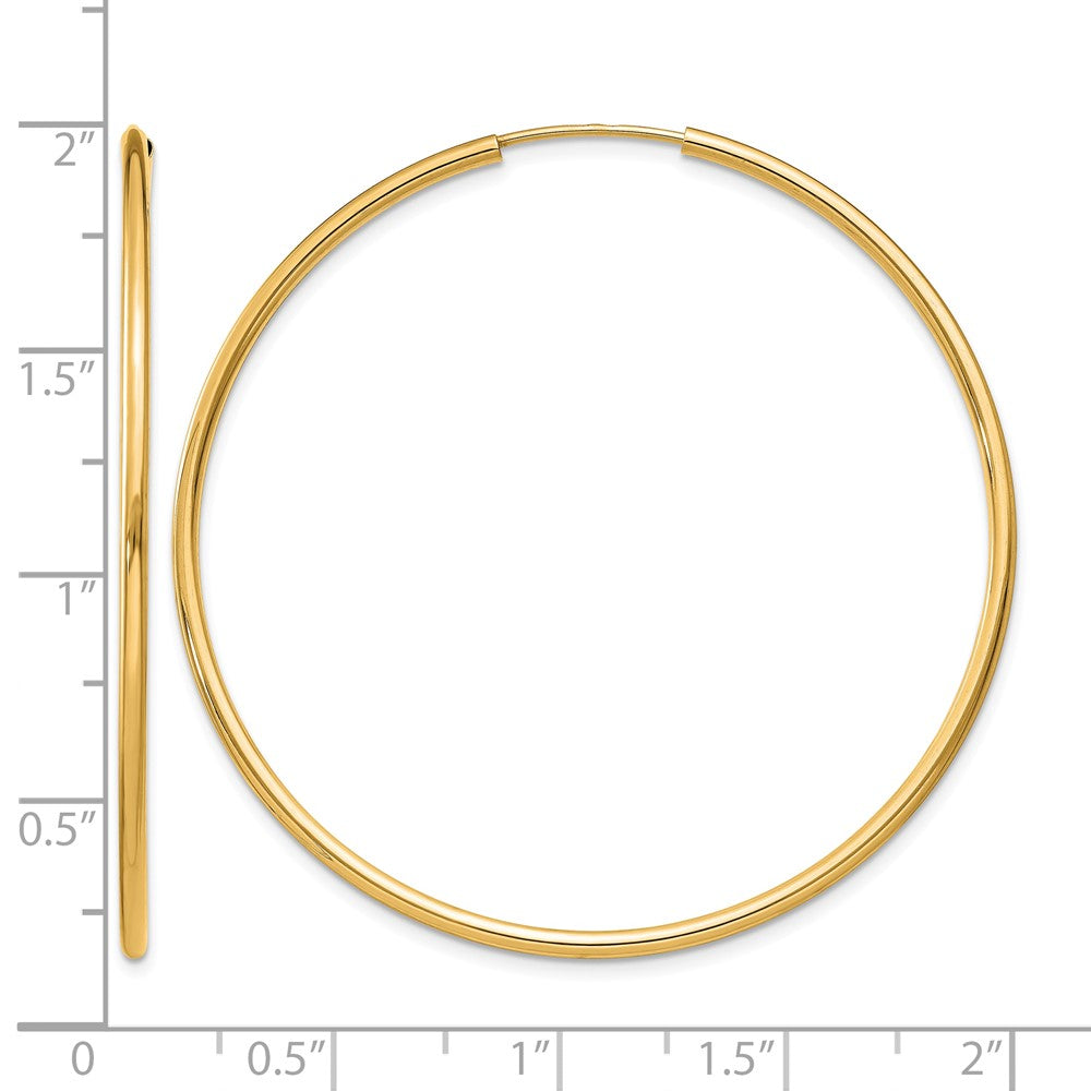 14k 1.5mm Polished Round Endless Hoop Earrings