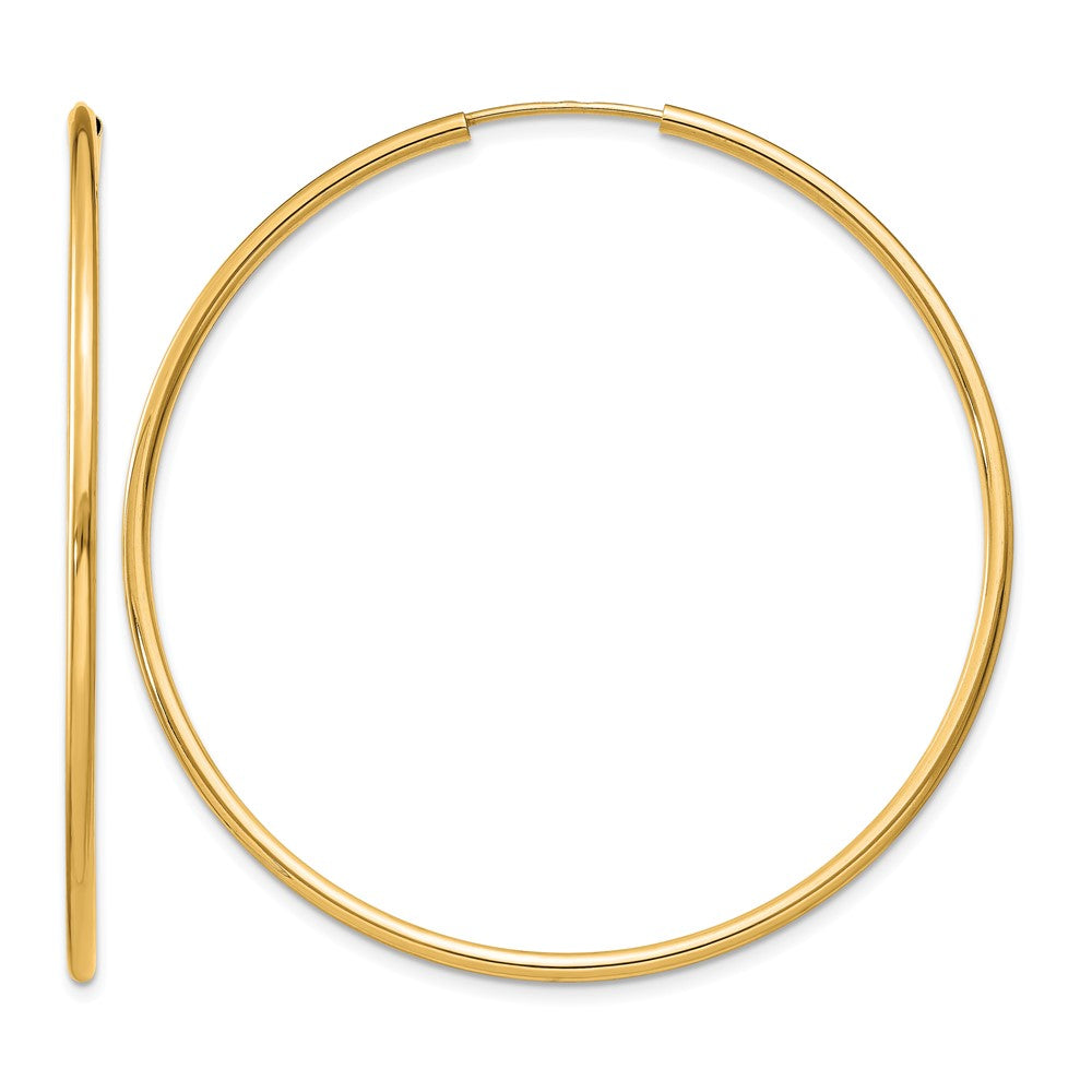 14k 1.5mm Polished Round Endless Hoop Earrings