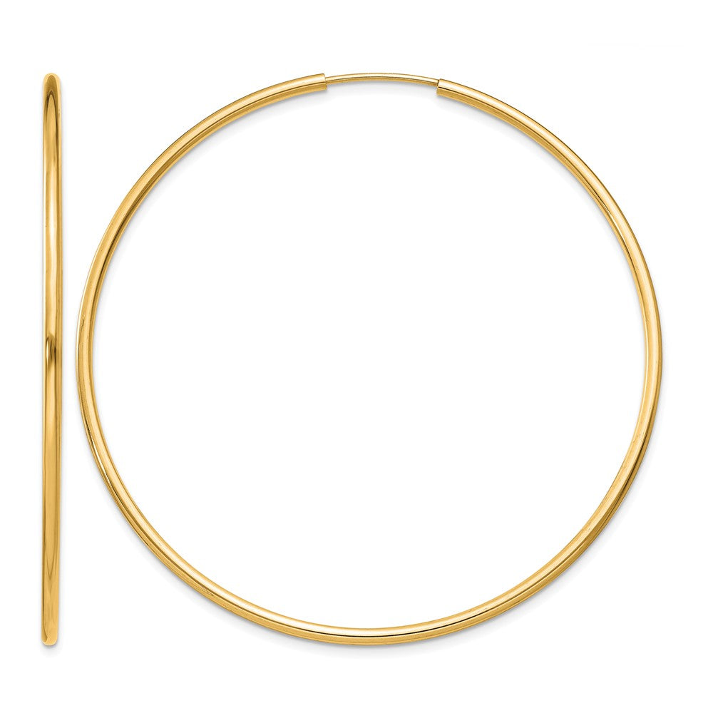 14k 1.5mm Polished Round Endless Hoop Earrings