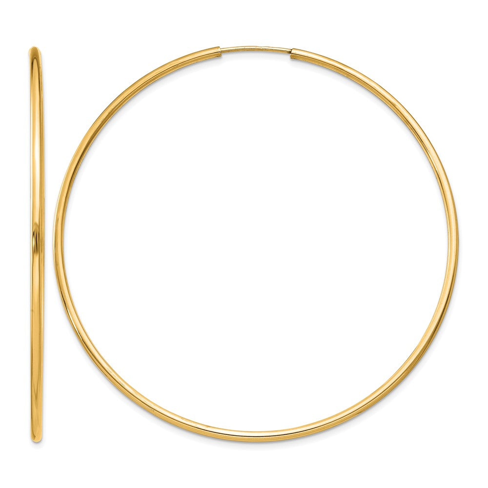 14k 1.5mm Polished Round Endless Hoop Earrings