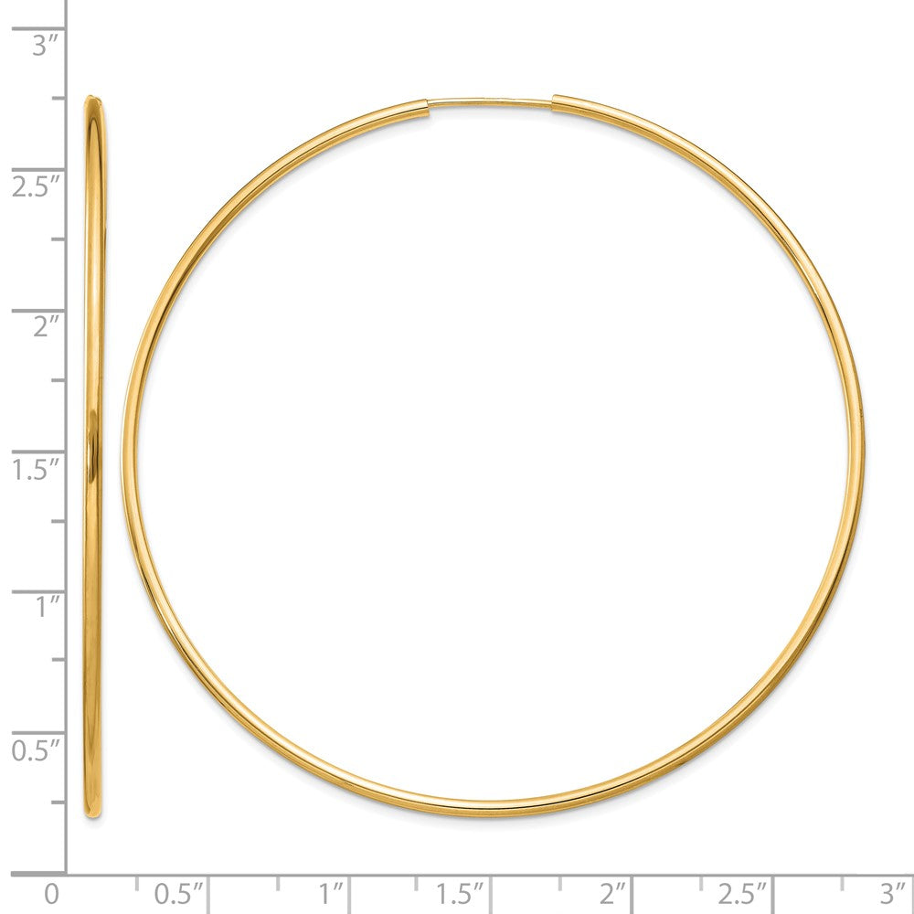 14k 1.5mm Polished Round Endless Hoop Earrings