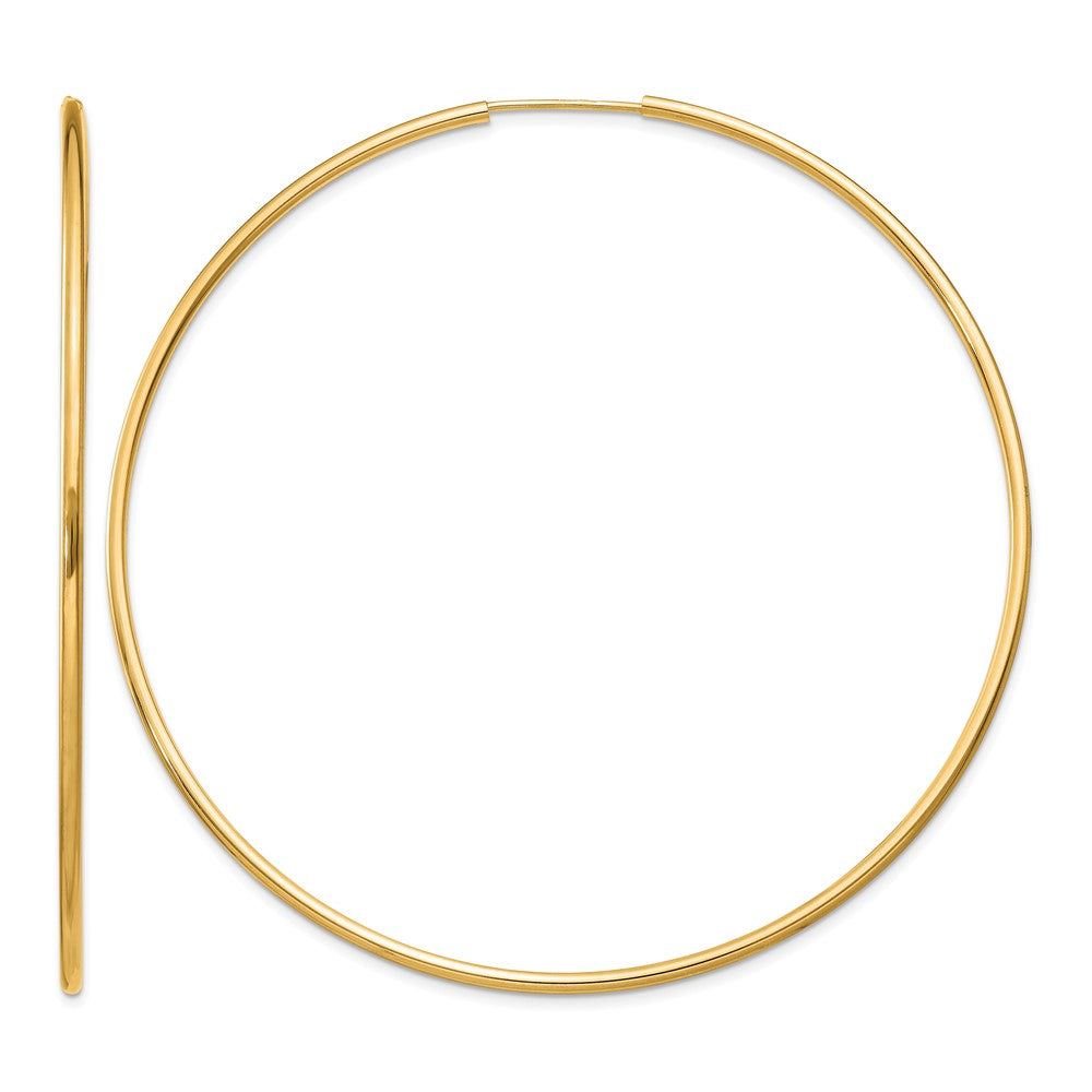14k 1.5mm Polished Round Endless Hoop Earrings