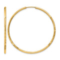 14k 1.5mm Satin Diamond-cut Endless Hoop Earrings