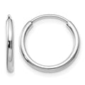 14k White Gold 1.5mm Polished Endless Hoop Earrings