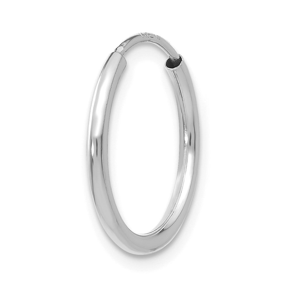 Single 14k White Gold 1.5mm Polished Endless Hoop Earring