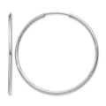 14k White Gold 1.5mm Polished Endless Hoop Earrings