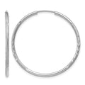 14k White Gold 1.5mm Diamond-cut Endless Hoop Earrings