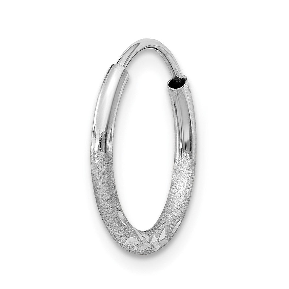 Single 14k White Gold 1.5mm Diamond-cut Endless Hoop Earring