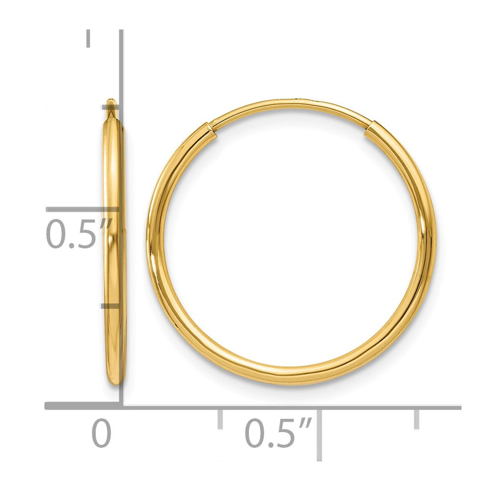14k 1.20mm Endless Hoop Earring