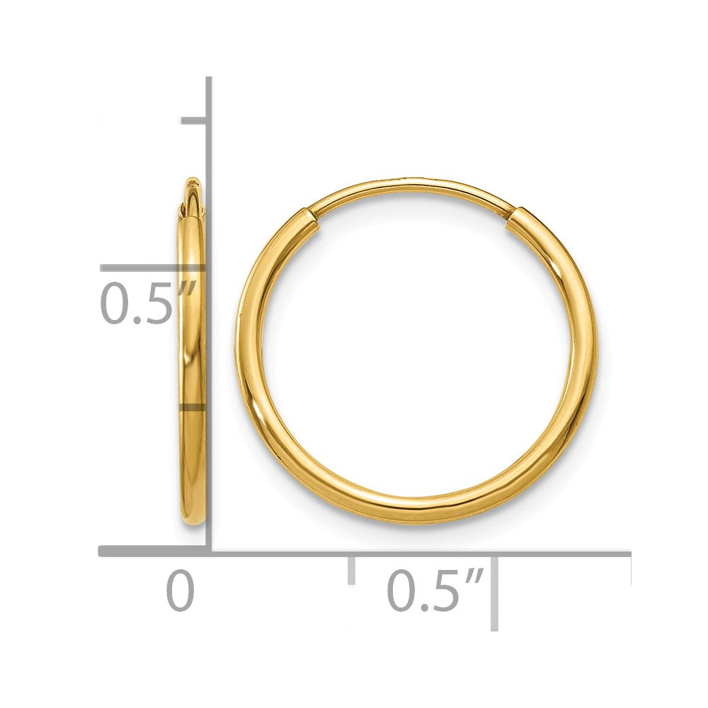 14k 1.20mm Endless Hoop Earring