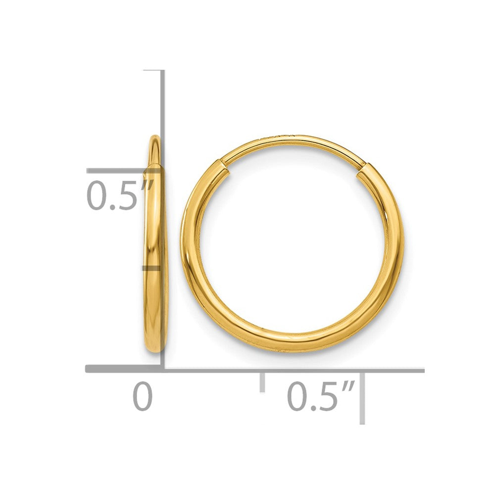 14k 1.20mm Endless Hoop Earring