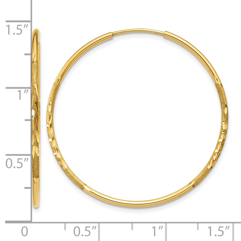 14k 1.20mm Diamond-cut Endless Hoop Earring