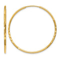 14k 1.20mm Diamond-cut Endless Hoop Earring