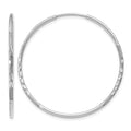 14K White Gold 1.20mm Diamond-cut Endless Hoop Earring