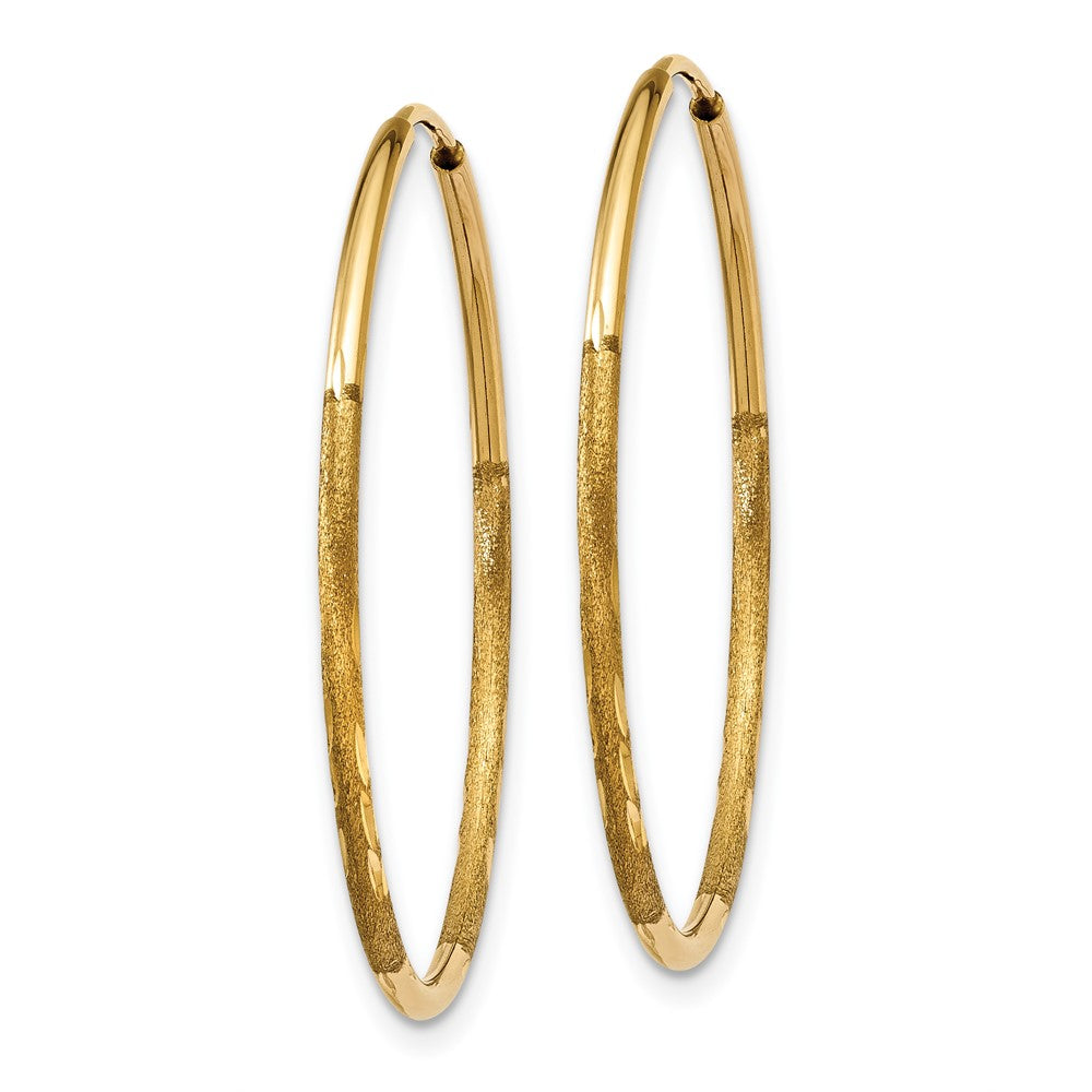 14k 1.20mm Diamond-cut Endless Hoop Earring