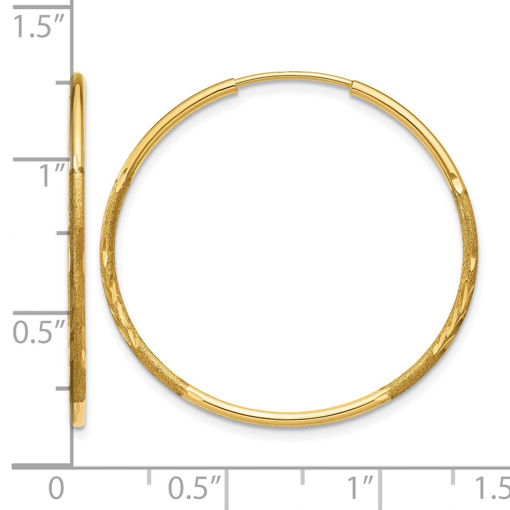 14k 1.20mm Diamond-cut Endless Hoop Earring