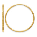 14k 1.20mm Diamond-cut Endless Hoop Earring