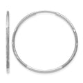 14K White Gold 1.20mm Diamond-cut Endless Hoop Earring