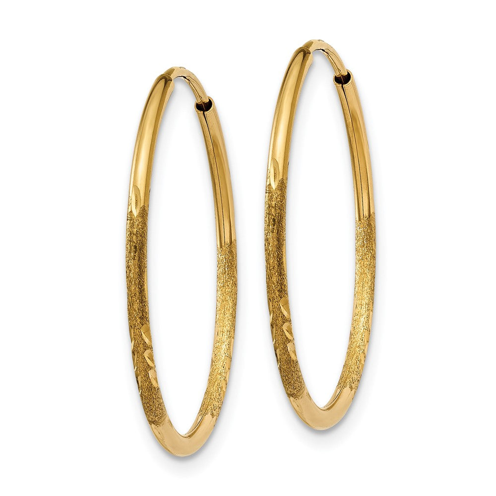 14k 1.20mm Diamond-cut Endless Hoop Earring