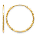 14k 1.20mm Diamond-cut Endless Hoop Earring