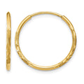 14k 1.20mm Diamond-cut Endless Hoop Earring