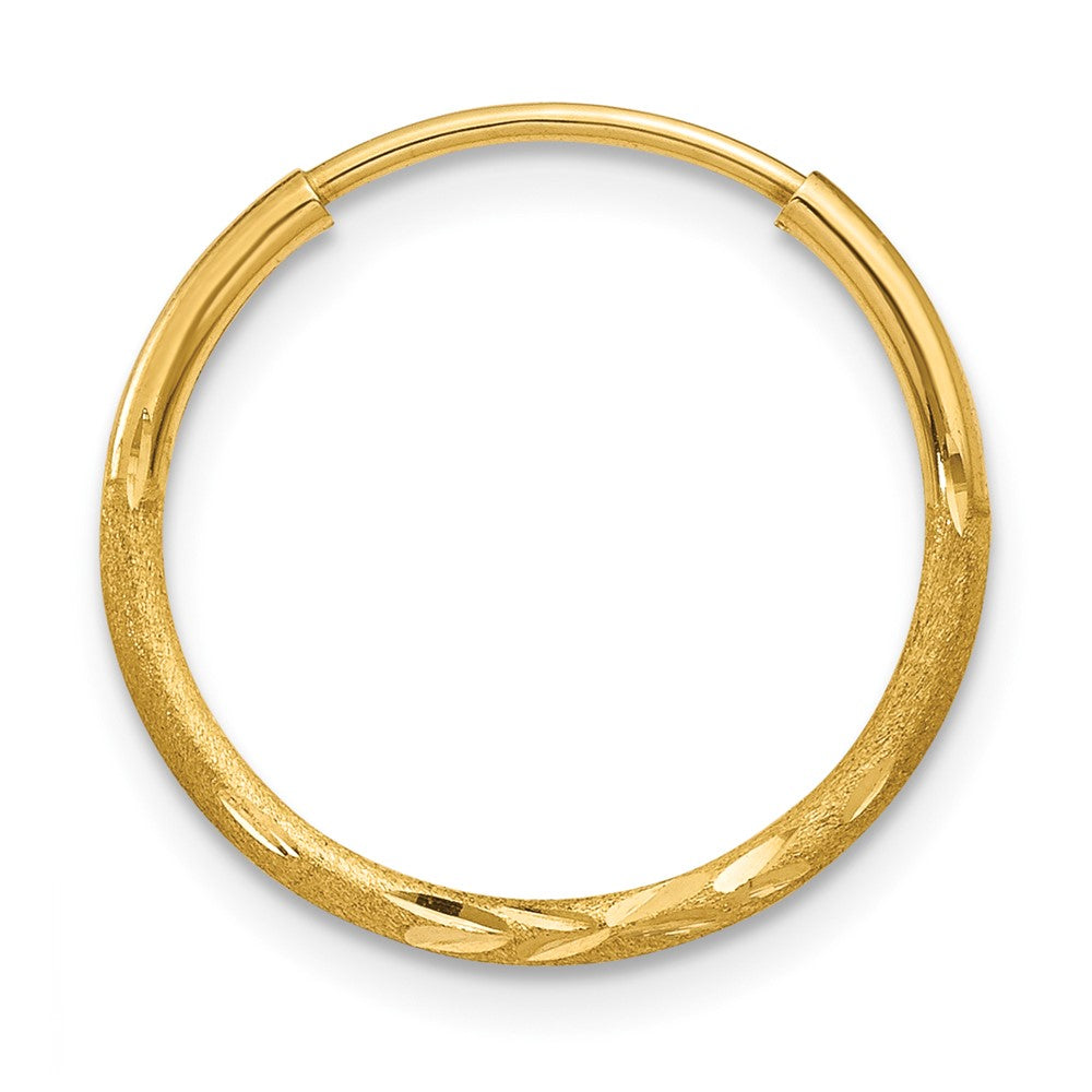 Single 14k 1.20mm Diamond-cut Endless Hoop Earring