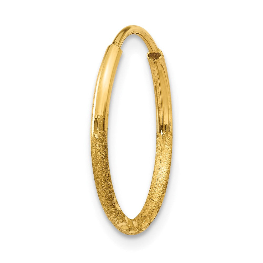 Single 14k 1.20mm Diamond-cut Endless Hoop Earring