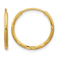 14k 1.20mm Diamond-cut Endless Hoop Earring