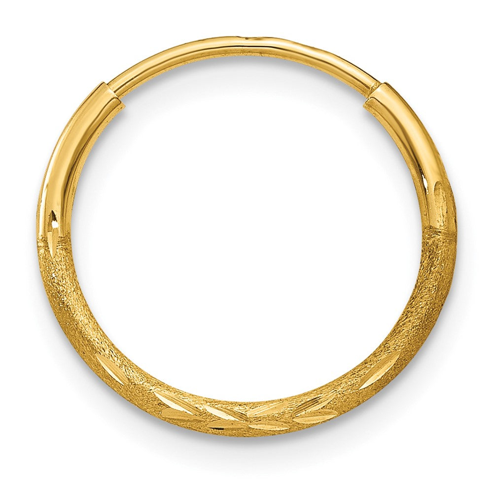 Single 14k 1.20mm Diamond-cut Endless Hoop Earring