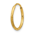 Single 14k 1.20mm Diamond-cut Endless Hoop Earring