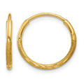 14k 1.20mm Diamond-cut Endless Hoop Earring