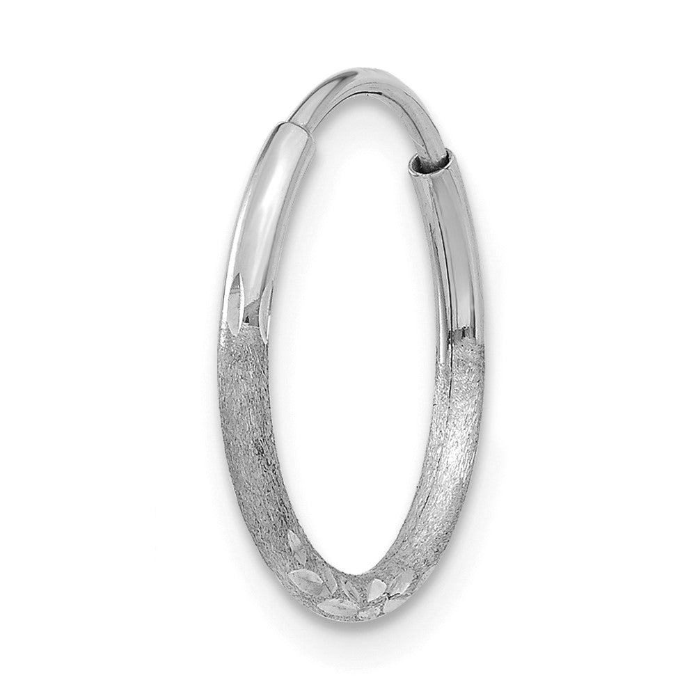 Single 14K White Gold 1.20mm Diamond-cut Endless Hoop Earring