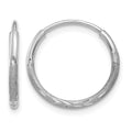 14K White Gold 1.20mm Diamond-cut Endless Hoop Earring