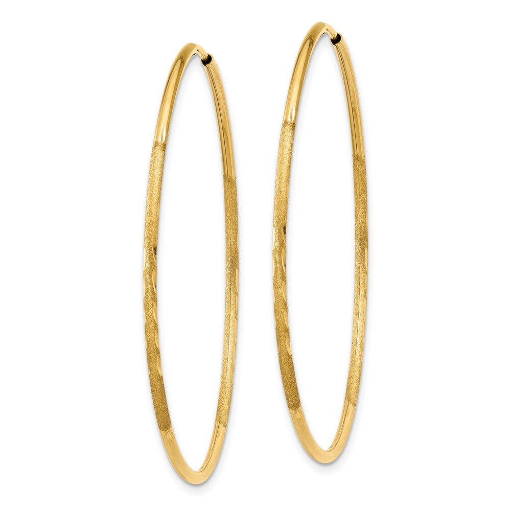 14k 1.20mm Diamond-cut Endless Hoop Earring