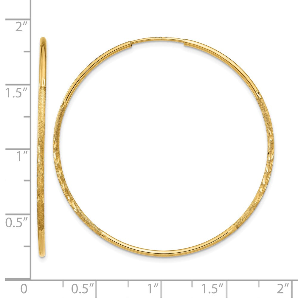 14k 1.20mm Diamond-cut Endless Hoop Earring