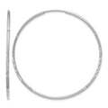 14K White Gold 1.20mm Diamond-cut Endless Hoop Earring