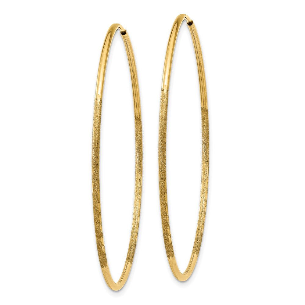 14k 1.20mm Diamond-cut Endless Hoop Earring