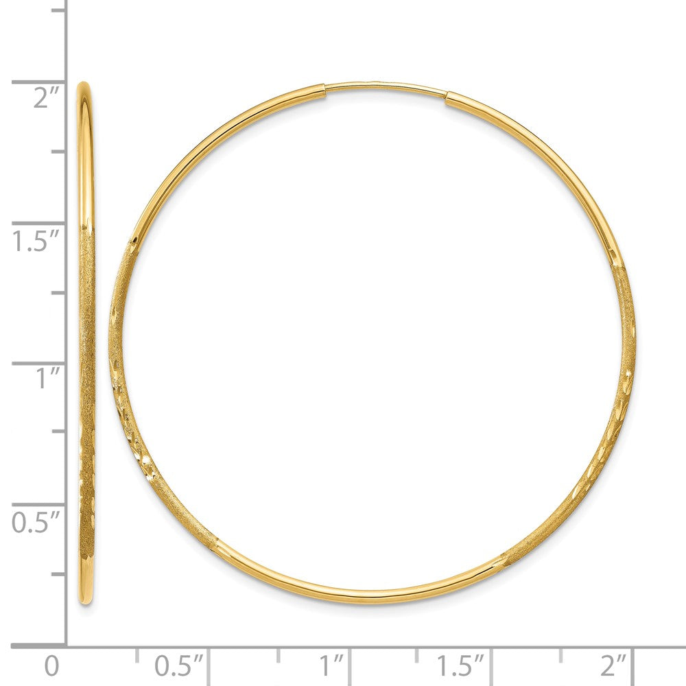 14k 1.20mm Diamond-cut Endless Hoop Earring