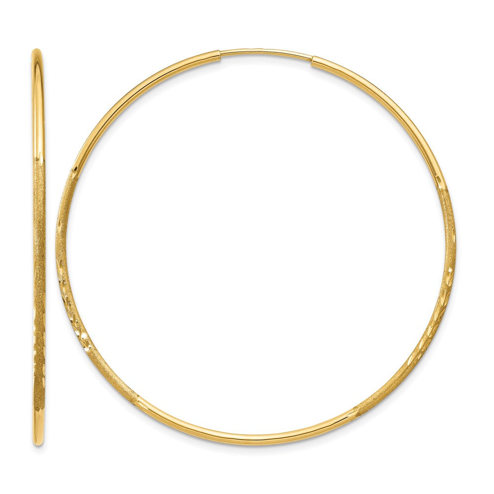 14k 1.20mm Diamond-cut Endless Hoop Earring