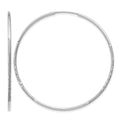 14K White Gold 1.20mm Diamond-cut Endless Hoop Earring