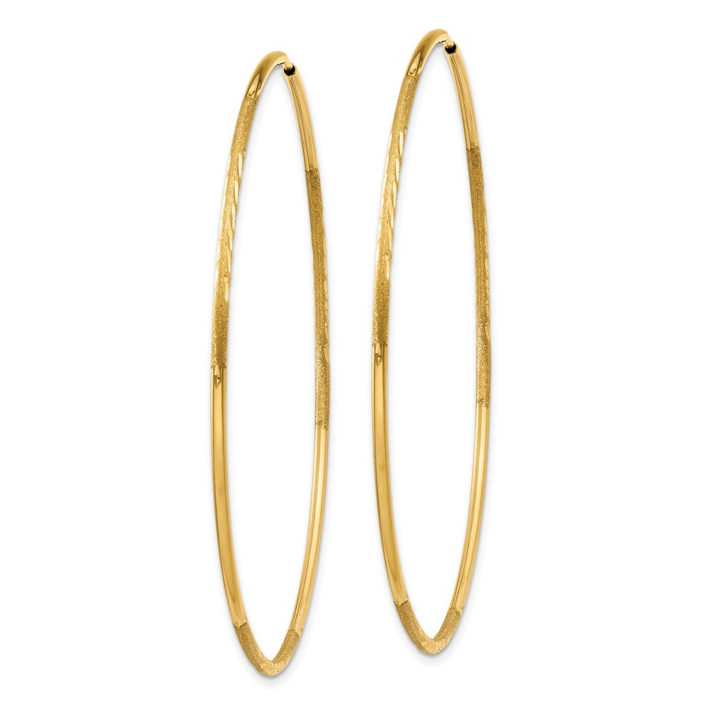 14k 1.20mm Diamond-cut Endless Hoop Earring