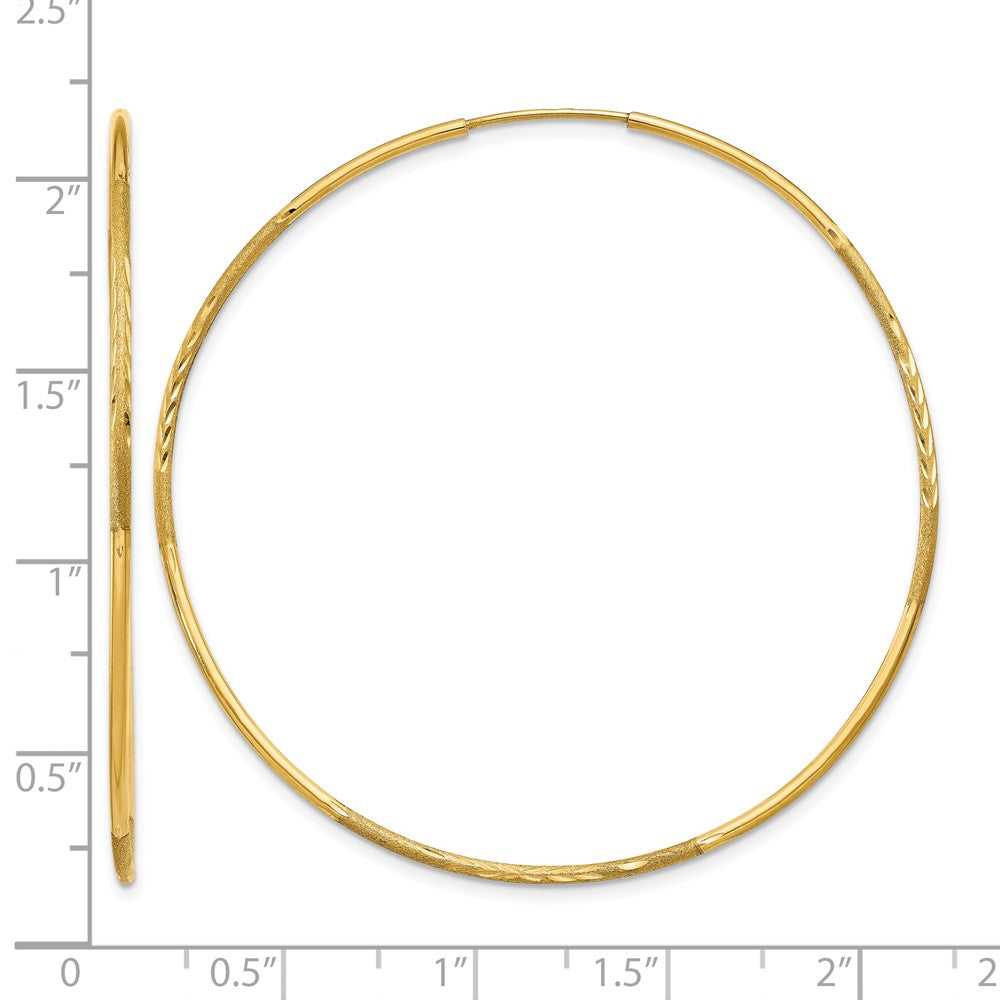 14k 1.20mm Diamond-cut Endless Hoop Earring