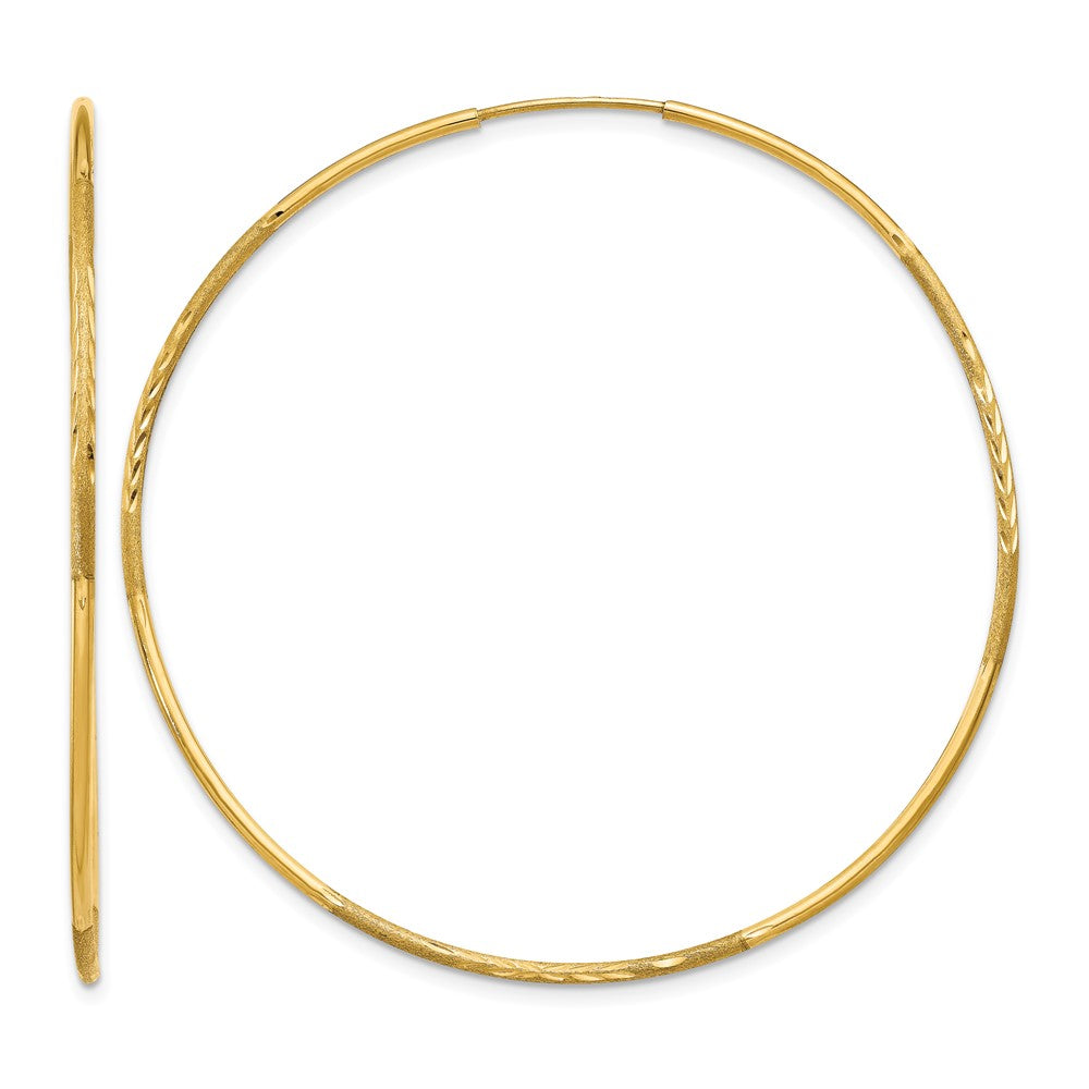 14k 1.20mm Diamond-cut Endless Hoop Earring