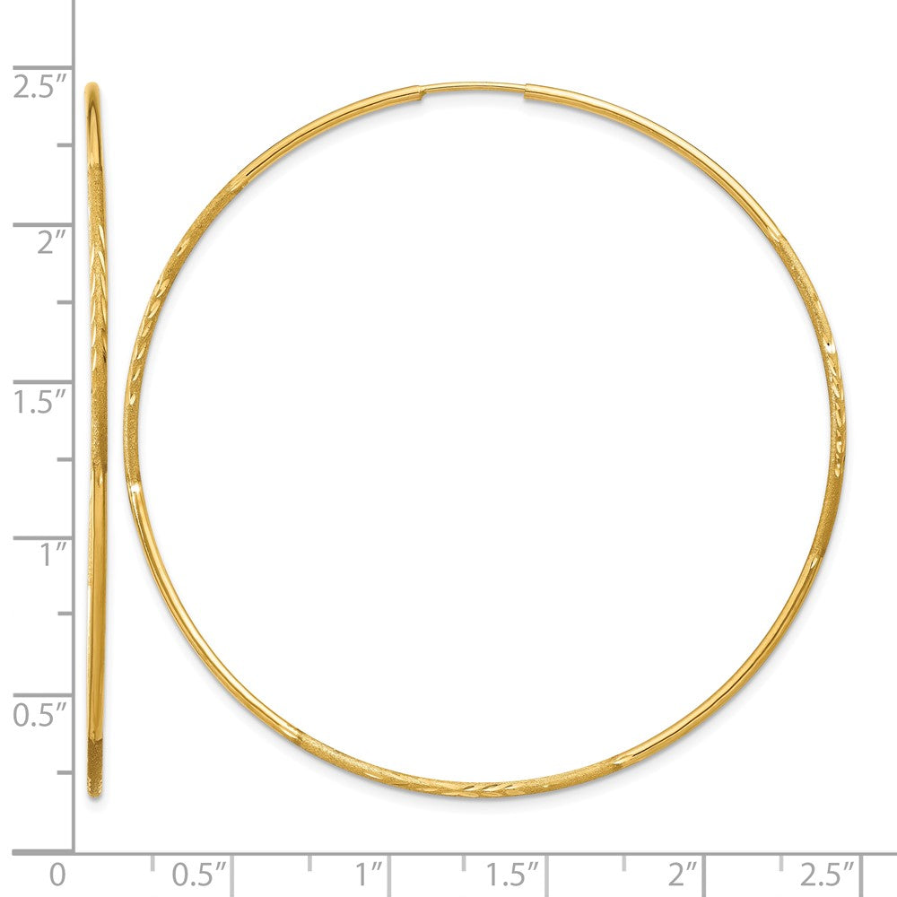 14k 1.20mm Diamond-cut Endless Hoop Earring